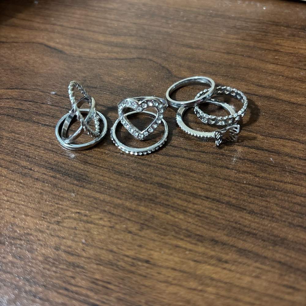 Elegant Silver Ring Set